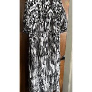 Ulla Popken Womens 100% Cotton Dress Black And White Polka Dots 62/64 6XL /7 XL